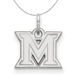 Sterling Silver Miami U XS (Tiny) Initial M Necklace - 24 Inch